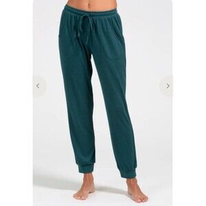 Eberjey Women Large Mina Runner Joggers Evergreen Lounge Drawstring SO SOFT Cozy